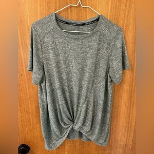 Calvin Klein Performance Heather Gray Short-Sleeve Twist Front Tee